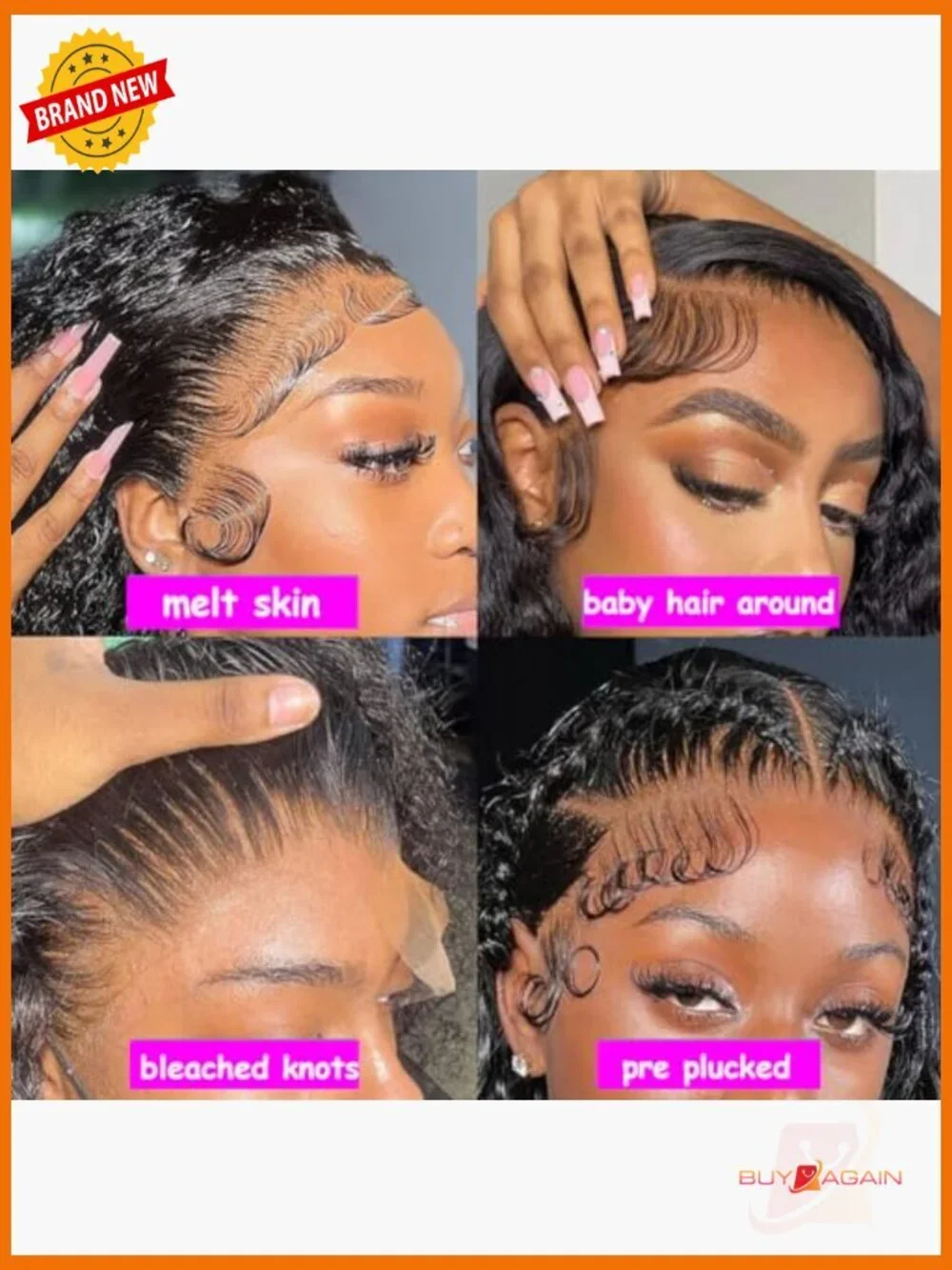 30 Inch Deep Wave Lace Front Wig Human Hair 200 Density HD Lace Frontal